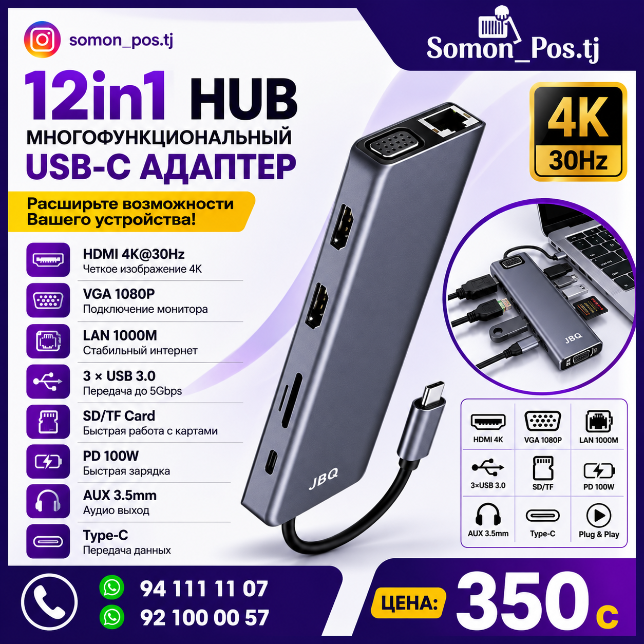 JBQ 12-in-1 USB-C Hub